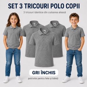 Set 3 Tricouri Polo Copii Pique cu guler - Img 20