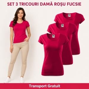 Set 3 tricouri simple dama bumbac 100%, Elegant casual cu decolteu femei, 122 - Img 33