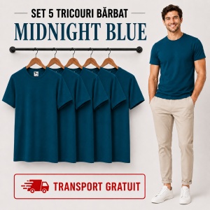 Set 5 Tricouri Bărbat în Aceeași Nuanță, 100% Bumbac, 145 g/m², Guler Rotund, 26 Culori, Mărimi S–3XL - Img 23
