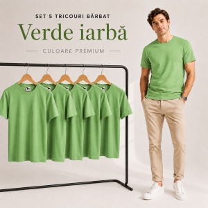 Set 5 tricouri bărbat Malfini Basic Clasic, 100% bumbac, regular fit, 48 culori, mărimi XS–5XL - Img 50