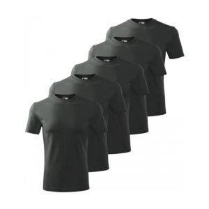Set 5 tricouri clasice Gri ardezie, barbatesti din bumbac 100%, clasice pentru barbati 132 - Img 2