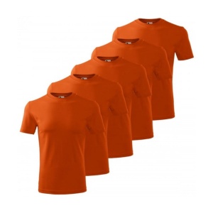 Set 5 tricouri clasice Portocaliu, barbatesti din bumbac 100%, clasice pentru barbati 132 - Img 2