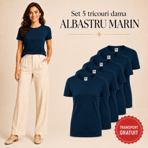 Set 5 tricouri damă simple casual | din bumbac 100%, slim fit XS - 2XL - Img 17