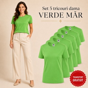 Set 5 tricouri damă simple casual | din bumbac 100%, slim fit XS - 2XL - Img 26
