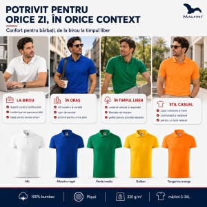 Set 5 tricouri POLO pentru barbati,100% Bumbac, 215 - Img 9