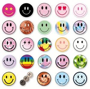 Set de 50 stickere Smiley Face Happy Graffiti, pentru telefon laptop din Pvc Vinyl rezistent la apa - waterproof - Img 5