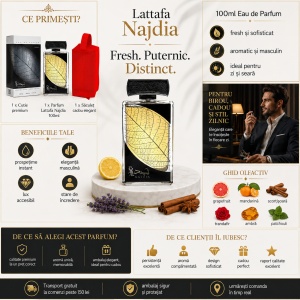 Set parfum Lattafa Najdia 100ml, parfum Arabesc, Barbati, Gentuta cosmetice - Img 2
