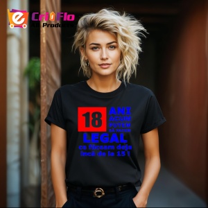 Tricou 18 ani acum putem legal mesaj amuzant majorat, Copii | Dama | Barbat , tricou negru - Img 4