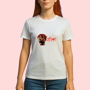 Tricou 2Pac cartoon red dreads, muzica RAP, Dama | Barbat | Copii