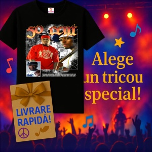 Tricou 50 Cent - Duo Portrait, muzica Hip-Hop / Rap, Dama | Barbat | Copii, Culoare Negru - Img 7