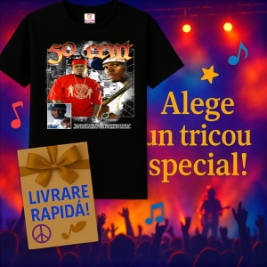 Tricou 50 Cent - Duo Portrait, muzica Hip-Hop / Rap, Dama | Barbat | Copii, Culoare Negru - Img 11