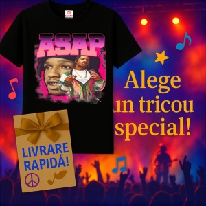 Tricou A$AP Rocky - Pink Glow, muzica Hip-Hop / Rap, Dama | Barbat | Copii, Culoare Negru - Img 7