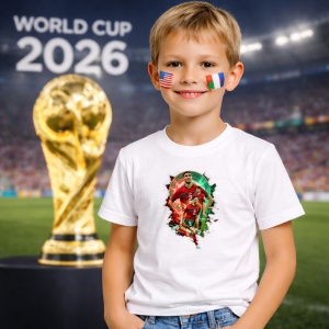 Tricou Achraf Hakimi World Cup Fifa 2026, din bumbac 100%, tricou alb, Copii | Dama | Barbat - Img 5