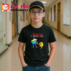 Tricou Adventure Time aventuri fantastice cu Finn si Jake in taramul Ooo, Copii | Dama | Barbat , tricou negru