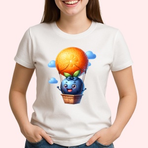 Tricou Afine amuzant de vara in balonul cu aer, Fructe, Copii | Dama - Img 2
