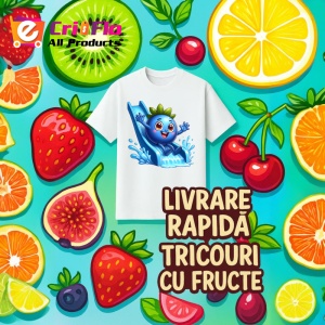 Tricou Afine amuzant de vara pe topogan, Fructe, Copii | Dama - Img 12