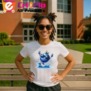 Tricou Afine amuzant de vara sarind in apa, Fructe, Copii | Dama - Img 11
