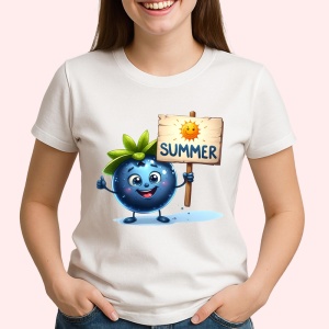 Tricou Afine amuzant de vara summer, Fructe, Copii | Dama - Img 2