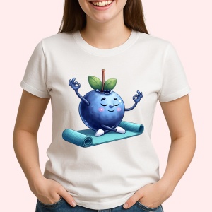 Tricou Afine amuzant de vara yoga, Fructe, Copii | Dama - Img 2