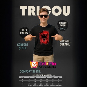 Tricou Albania Steag Splash Art, Copii | Dama | Barbat, culoare negru - Img 5