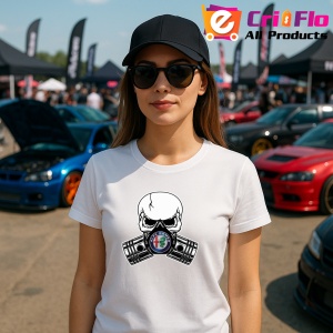Tricou Alfa Romeo Skull Pistons | Unisex Dama si Barbat - Img 2