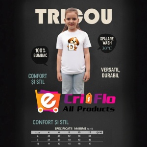 Tricou Alfabet Litera D cu animal Dog Caine , Alb, Unisex Dama si Barbat | Copii - Img 5