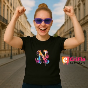 Tricou Alfabet Litera N cu graffiti, design exploziv, arta urbana, Negru, Unisex Dama si Barbat | Copii - Img 3