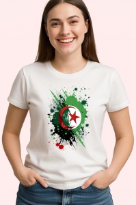 Tricou Algeria Steag Splash Art, Copii | Dama | Barbat - Img 4