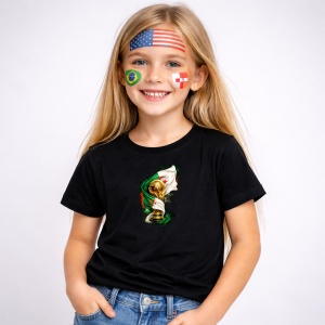 Tricou Algeria World Cup Fifa 2026, din bumbac 100%, tricou negru, Copii | Dama | Barbat
