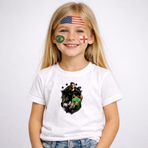 Tricou Alisson Becker Brazil World Cup Fifa 2026, din bumbac 100%, tricou alb, Copii | Dama | Barbat