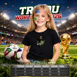 Tricou Alisson Becker Brazil World Cup Fifa 2026, din bumbac 100%, tricou negru, Copii | Dama | Barbat - Img 4