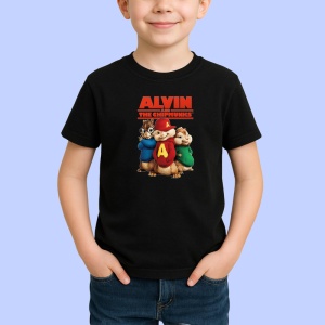 Tricou Alvin and the Chipmunks veveritele muzicale in aventuri haioase, Copii | Dama | Barbat , tricou negru - Img 2