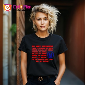 Tricou am nervi permanent mesaj comic pentru cei iritati usor, Copii | Dama | Barbat , tricou negru - Img 4