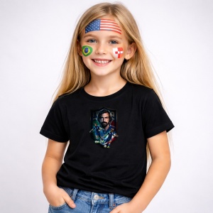 Tricou Andrea Pirlo Italy World Cup Fifa 2026, din bumbac 100%, tricou negru, Copii | Dama | Barbat - Img 2