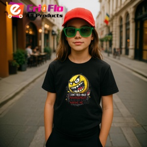 Tricou Anger Management Emoji Nervos, Copii | Dama | Barbat, culoare negru - Img 7