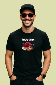 Tricou Angry Birds pasari furioase in confruntari cu porcii verzi, Copii | Dama | Barbat , tricou negru - Img 4