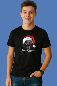 Tricou Angry Gorilla Santa, din bumbac 100% Copii | Dama | Barbat - Img 3