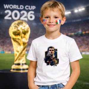 Tricou Antoine Griezmann France World Cup Fifa 2026 V2, din bumbac 100%, tricou alb, Copii | Dama | Barbat - Img 5