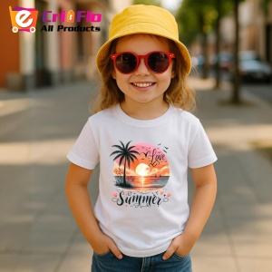 Tricou Apus pe plaja cu palmieri text love summer Copii | Dama | Barbat Barbat
