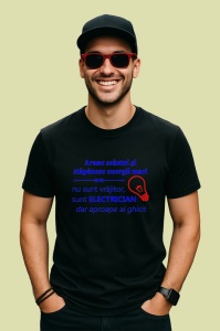Tricou arunc scantei sunt electrician dar aproape ai ghicit mesaj electricieni, Copii | Dama | Barbat , tricou negru - Img 3
