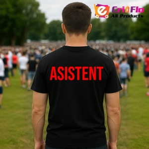 Tricou ASISTENT, Personalizat | Unisex Dama si Barbat, Negru - Img 4