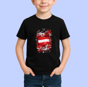Tricou Austria Steag Splash Art, Copii | Dama | Barbat, culoare negru - Img 3