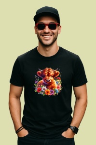 Tricou Baby cow with daisies, vitel printre margarete, Copii | Dama | Barbat , tricou negru - Img 4