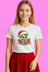 Tricou Baby Grinch Cocoa With Presents, din bumbac 100%, tricou alb, Copii | Dama | Barbat - Img 3