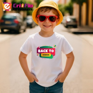 Tricou Back To School Design Colorat Scoala, din bumbac 100% , tricou alb pentru Copii | Dama | Barbat - Img 4