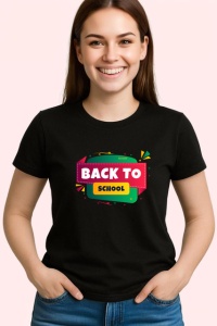 Tricou Back To School Design Colorat Scoala, din bumbac 100%, tricou negru Copii | Dama | Barbat - Img 3