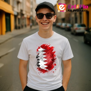 Tricou Bahrain Steag Splash Art, Copii | Dama | Barbat - Img 6