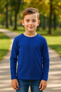 Tricou Băieți Mânecă Lungă din Bumbac 100% bluza simpla copii