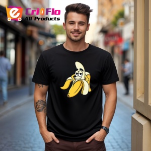 Tricou Banana Relax Funny, din bumbac 100%, tricou negru, Dama | Barbat - Img 3