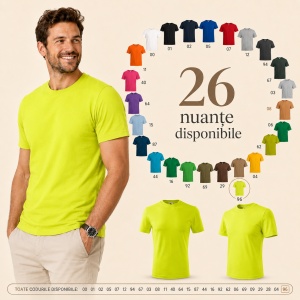Tricou Bărbat, 100% Bumbac, 145 g/m², Guler Rotund, 26 Culori, Mărimi S–3XL - Img 5